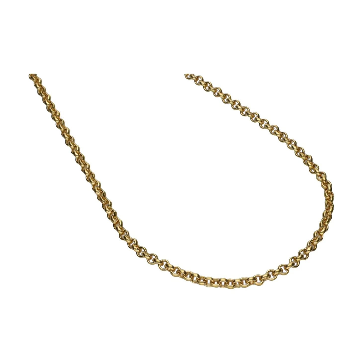 COLLARES Collar cadena de anillas realizadas en oro amarillo. 60Cm.