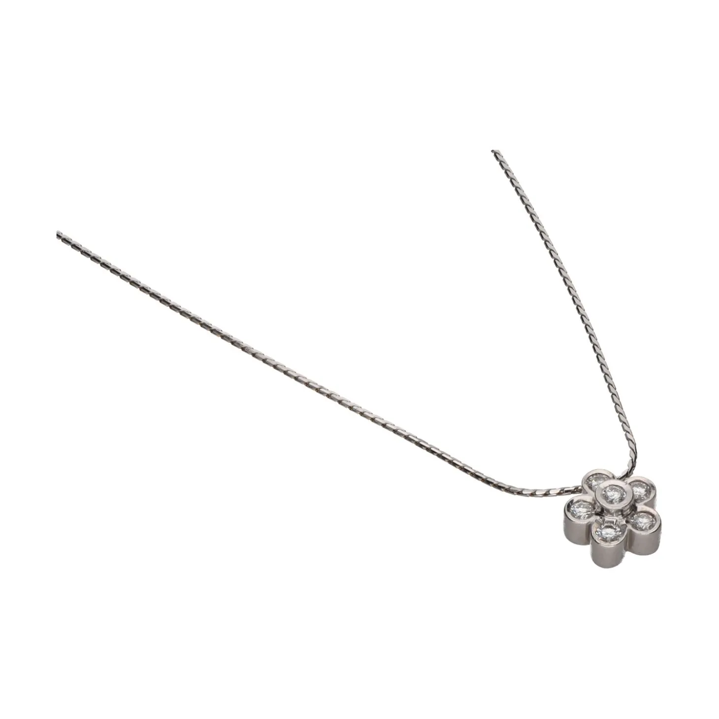 COLLARES Collar con colgante en oro blanco con brillantes.