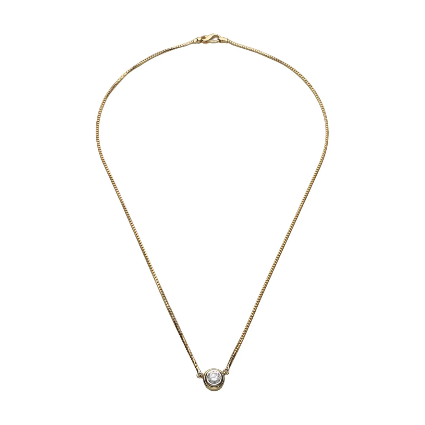 COLLARES Collar en cordón con colgante de oro blanco y brillantes.