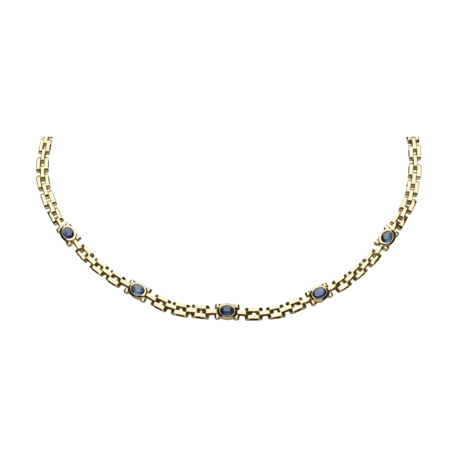 COLLARES Collar en oro amarillo y zafiros.
