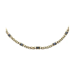 COLLARES Collar en oro amarillo y zafiros.