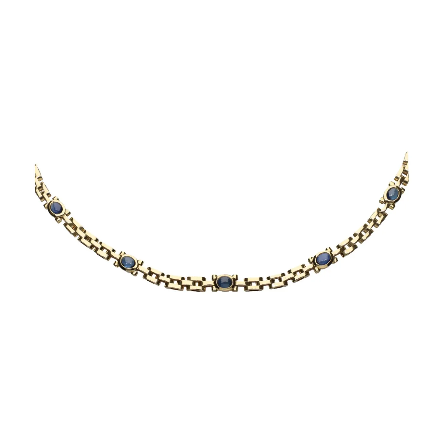 COLLARES Collar en oro amarillo y zafiros.