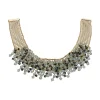 COLLARES Collar en oro amarillo con bolitas de topacios y zafiros.