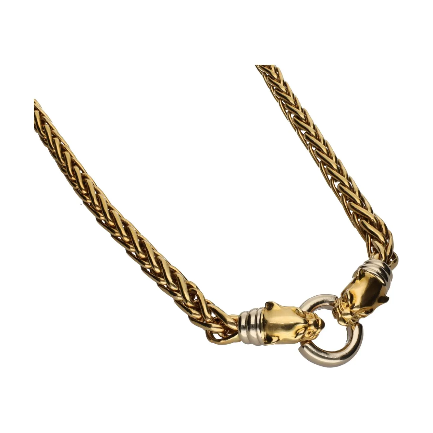 COLLARES Collar en oro amarillo y oro blanco con motivos en panteras.