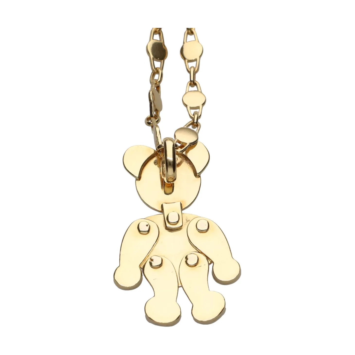 COLLARES Collar en oro amarillo y oro blanco con colgante en forma de osito.
