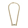COLLARES Collar en oro amarillo con esmeralda y brillantes.