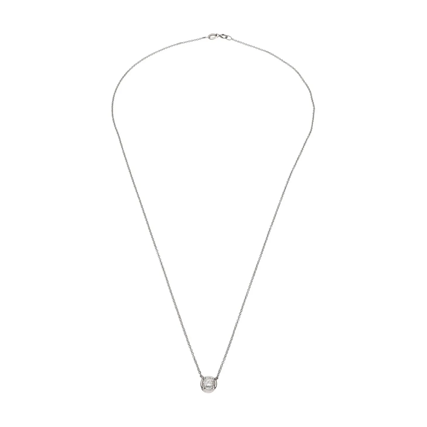 COLLARES Collar en oro blanco con un brillante.