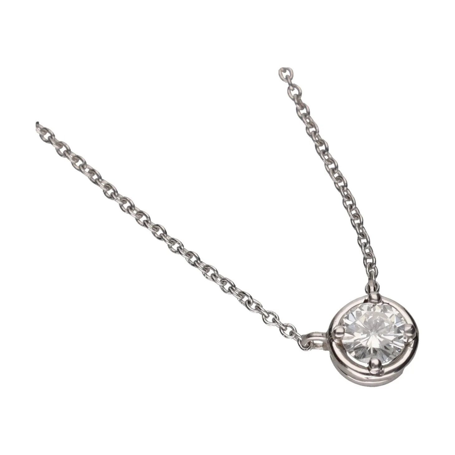 COLLARES Collar en oro blanco con un brillante.