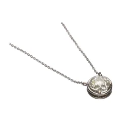 COLLARES Collar en oro blanco con brillante 1,81ct.