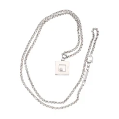 COLLARES Collar happy diamond icon en oro blanco y brillante.