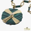 COLLARES Collar largo oro amarillo y malaquita