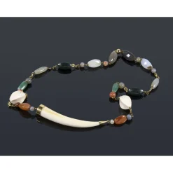 COLLARES Collar oro amarillo colmillo