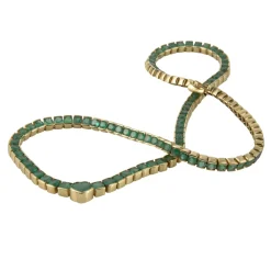 COLLARES Collar oro amarillo y esmeraldas naturales.