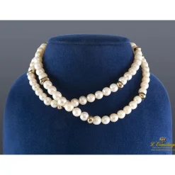 COLLARES Collar perlas cultivadas broche oro amarillo y pasadores intercalados