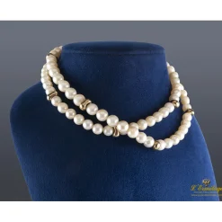 COLLARES Collar perlas cultivadas broche oro amarillo y pasadores intercalados