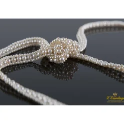 COLLARES Collar perlas satoire con dos bolas oro amarillo y diamantes