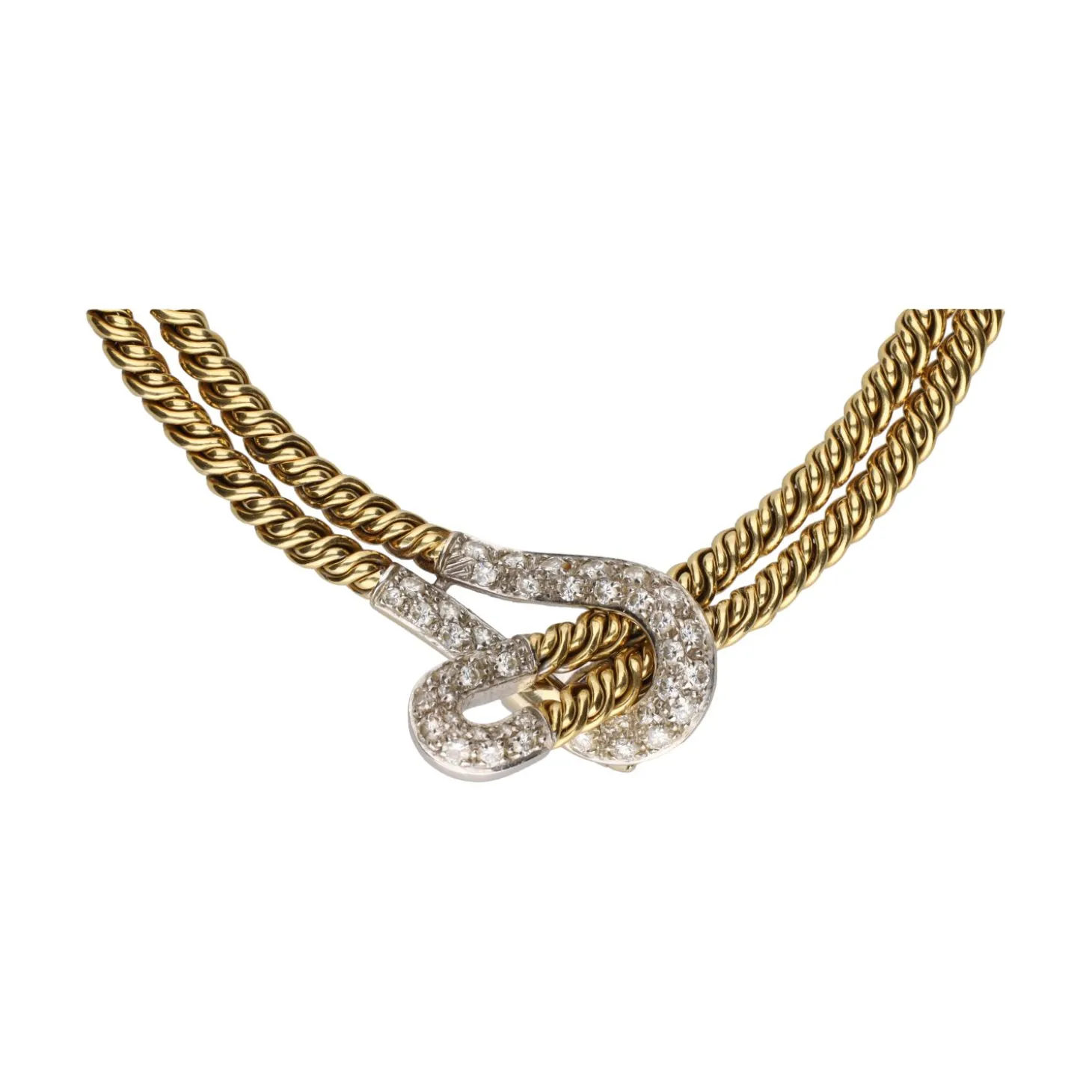 COLLARES Collar pomellato en oro amarillo y oro blanco.