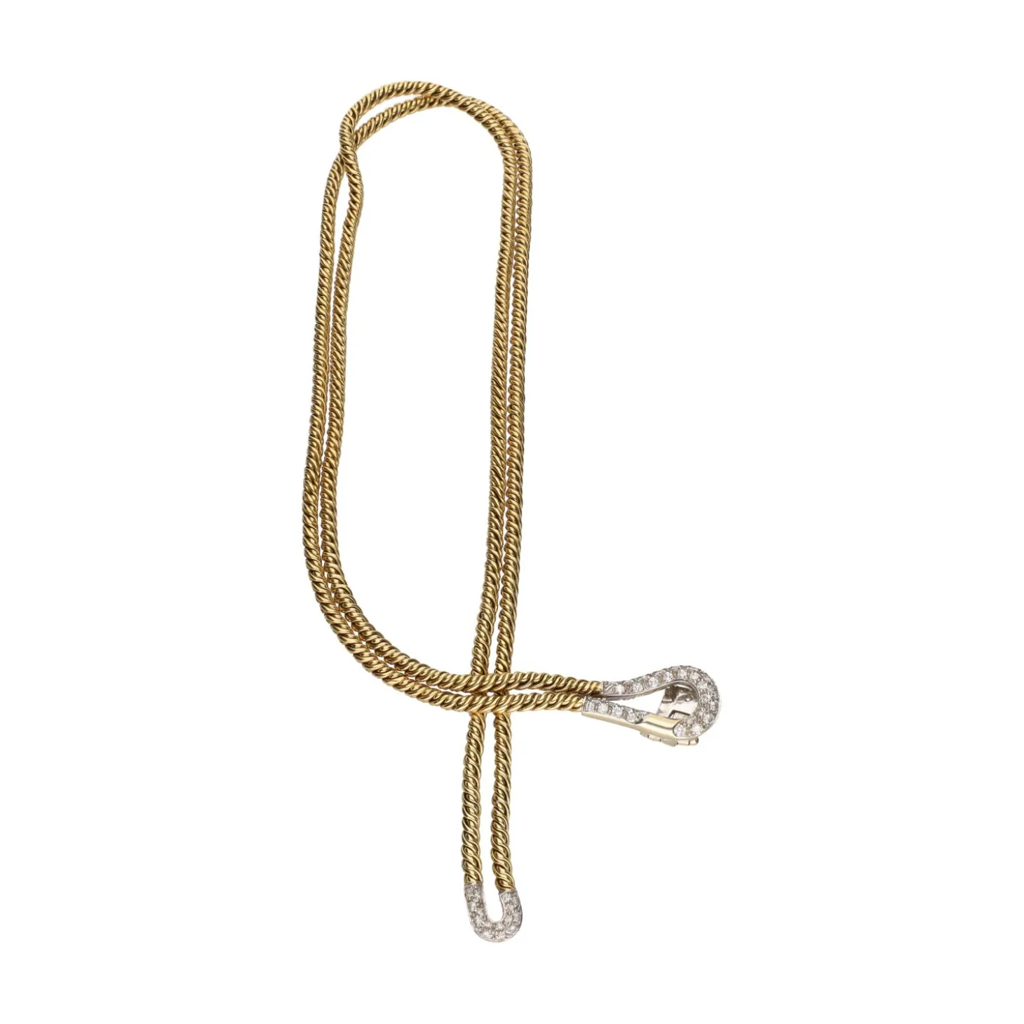 COLLARES Collar pomellato en oro amarillo y oro blanco.