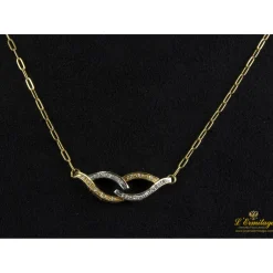 COLLARES Collar realizado en oro amarillo y oro blanco y colgante con brillantes