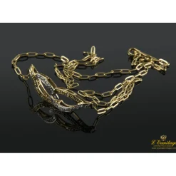 COLLARES Collar realizado en oro amarillo y oro blanco y colgante con brillantes