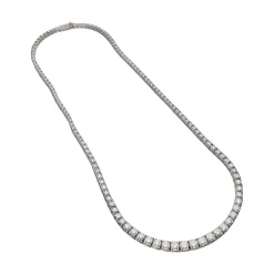 COLLARES Collar riviere en oro blanco y brillantes.