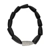 COLLARES Collar vhernier en oro blanco con ébano y brillantes.