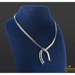 COLLARES Gargantilla antigua oro blanco esmeraldas y diamantes