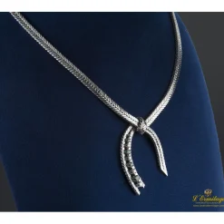 COLLARES Gargantilla antigua oro blanco esmeraldas y diamantes