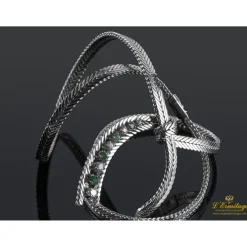 COLLARES Gargantilla antigua oro blanco esmeraldas y diamantes