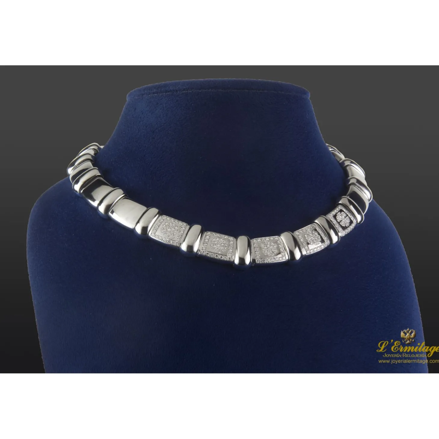 COLLARES Gargantilla articulada oro blanco y diamantes