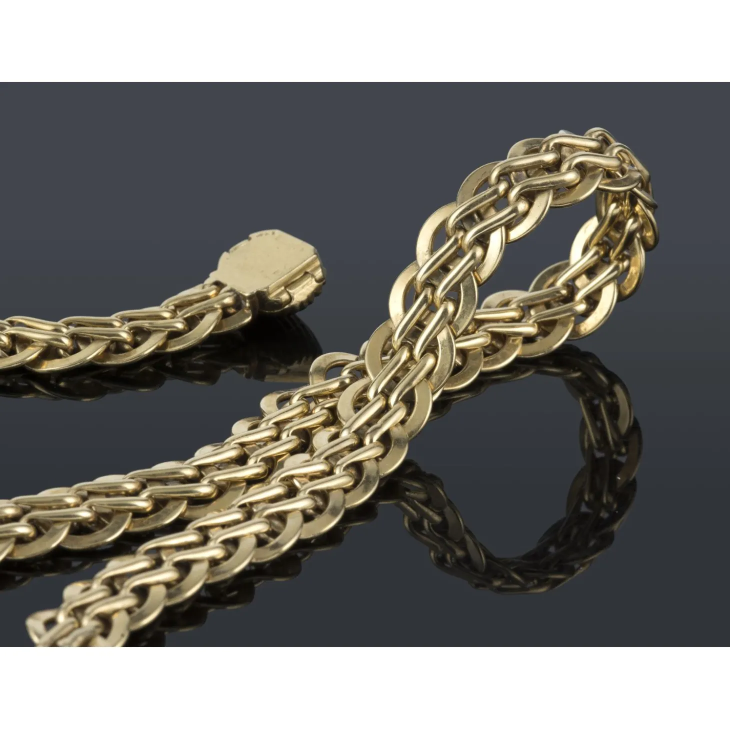 COLLARES Gargantilla cartier oro amarillo 14 kt. 40Cm largo.