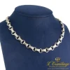 COLLARES Gargantilla eslabones oro blanco y diamantes. 45Cm largo.