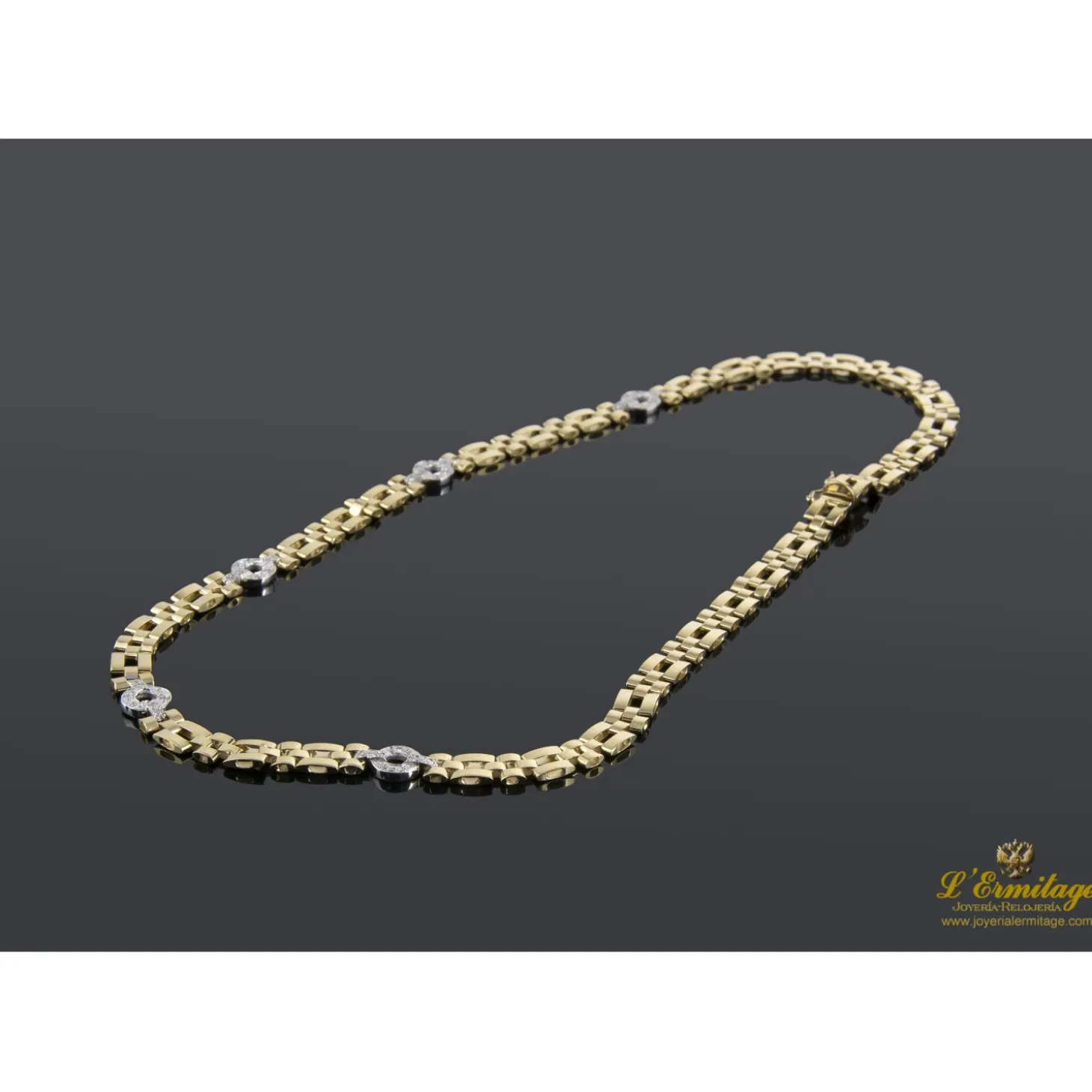 COLLARES Gargantilla oro amarillo oro blanco y diamantes