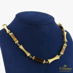 COLLARES Gargantilla oro amarillo adornos ojo de tigre