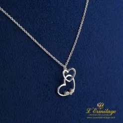 COLLARES Gargantilla oro blanco corazones
