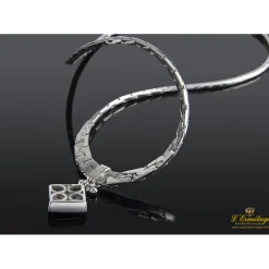 COLLARES Gargantilla oro blanco con colgante de  diamantes