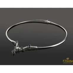COLLARES Gargantilla oro blanco zafiros y diamantes.
