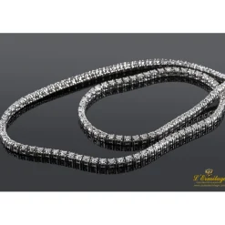 COLLARES Gargantilla riviere oro blanco y diamantes. 40 Cm largo.