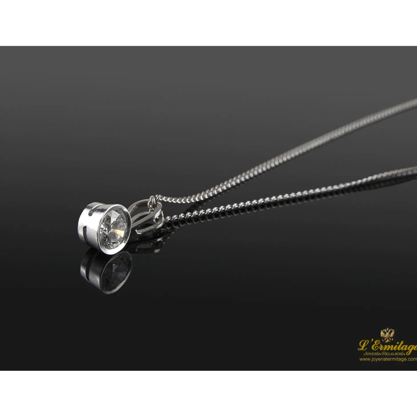 COLLARES Gargantilla solitario oro blanco