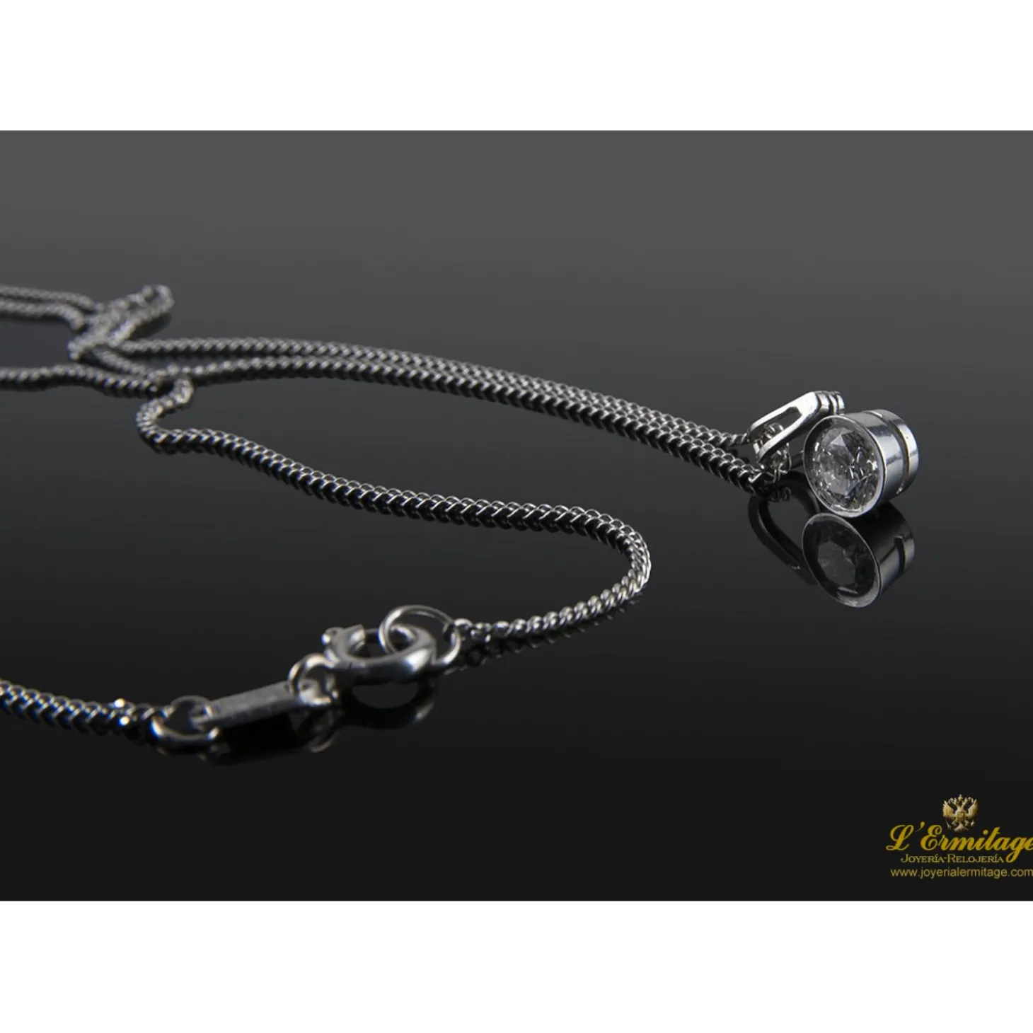 COLLARES Gargantilla solitario oro blanco