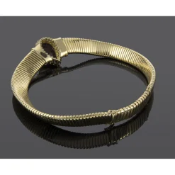COLLARES Gargantilla tubogas semirrígida oro amarillo y rubelita