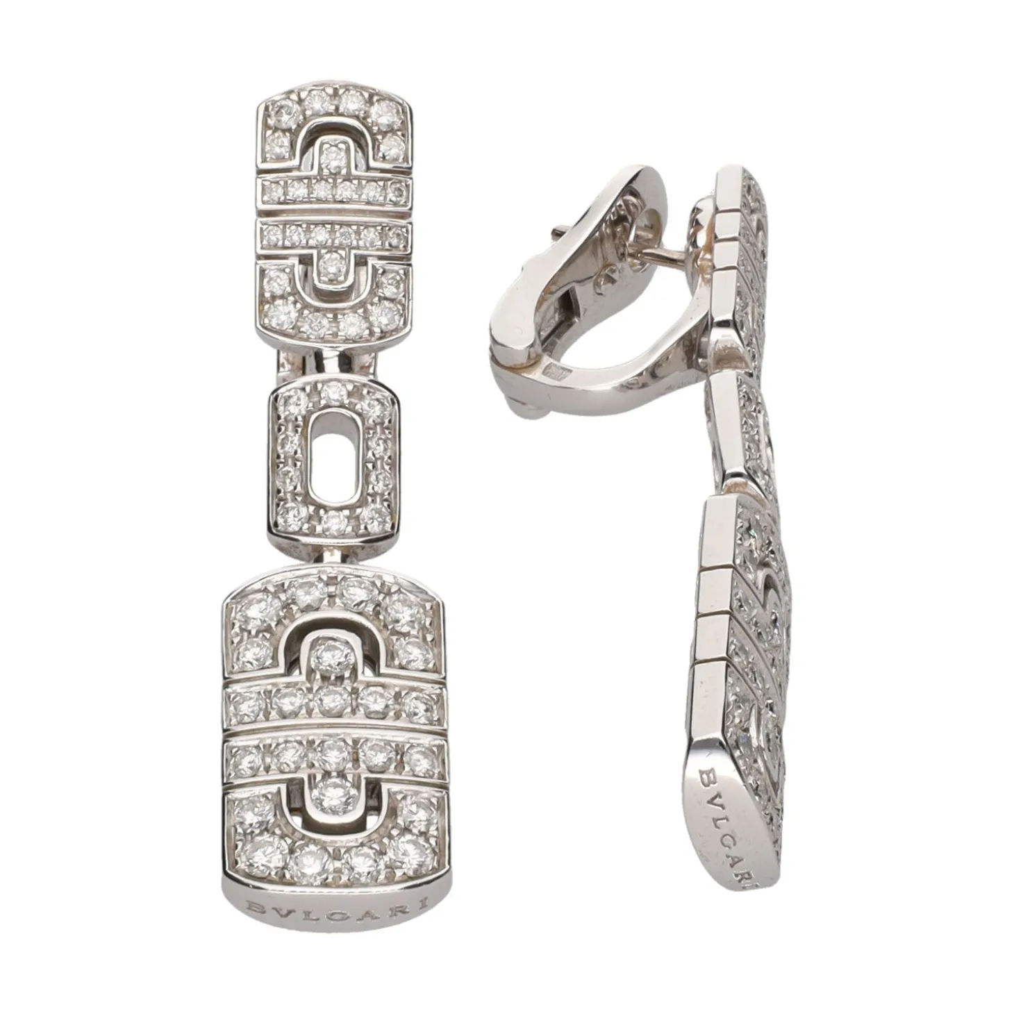 CONJUNTOS DE JOYAS Conjunto bulgari de la colección paréntesi revolution en oro blanco y brillantes.