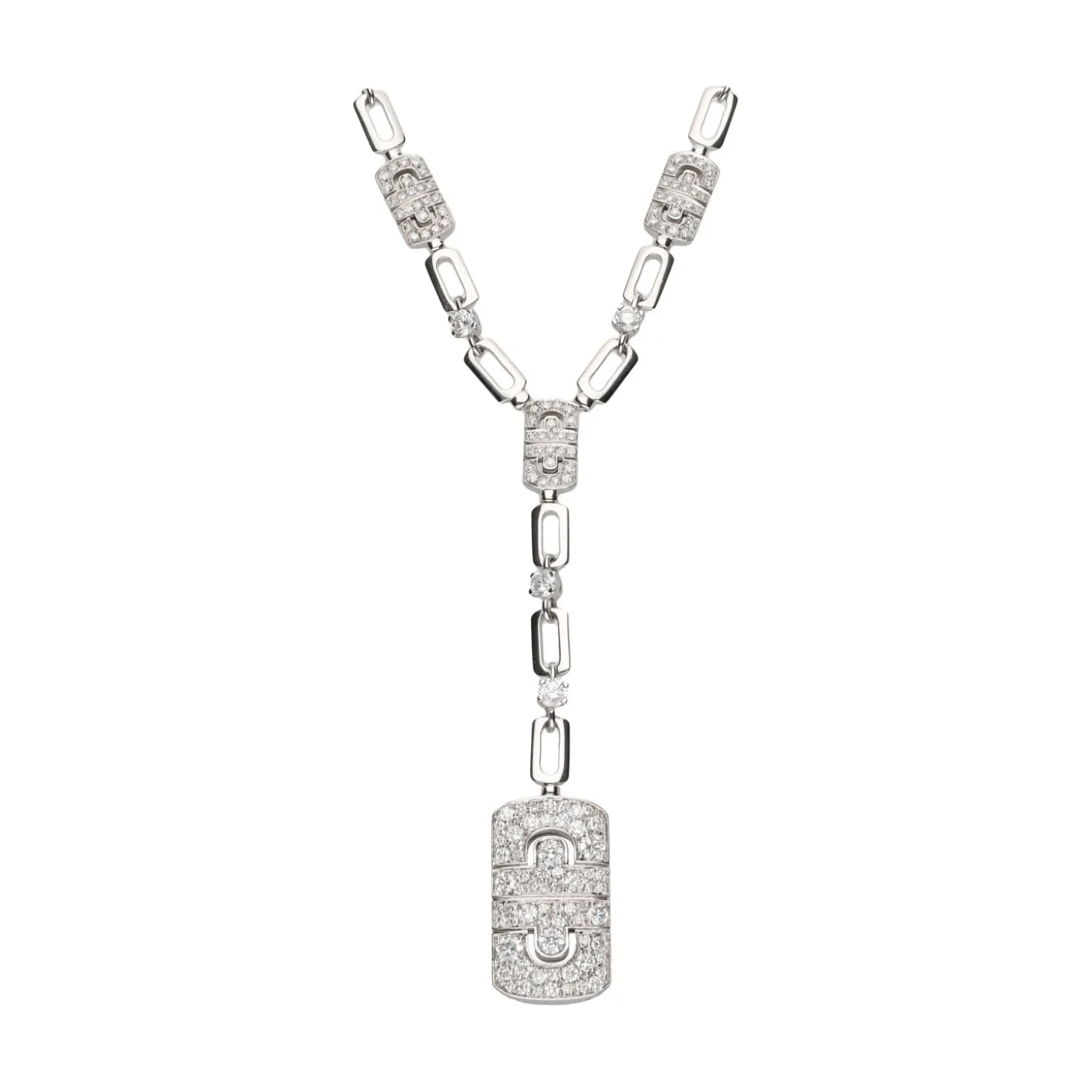 CONJUNTOS DE JOYAS Conjunto bulgari de la colección paréntesi revolution en oro blanco y brillantes.