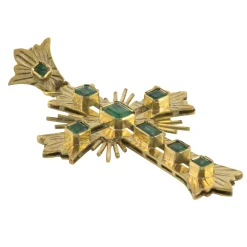 CRUCES Cruz antigua oro amarillo y esmeraldas