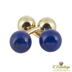 GEMELOS Gemelos bolas oro amarillo y lapislázuli