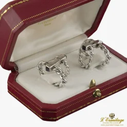 GEMELOS Gemelos cartier oro blanco trenzados.