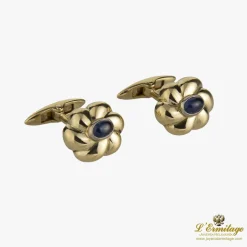 GEMELOS Gemelos oro amarillo y zafiro cabuchón
