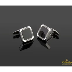 GEMELOS Gemelos oro blanco ónix y diamantes naturales