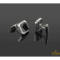 GEMELOS Gemelos oro blanco ónix y diamantes naturales