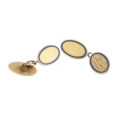 GEMELOS Gemelos ovalados oro amarillo y esmalte